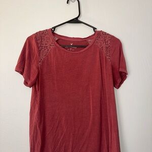 American Eagle Outfitters Rose Lace Accent Tee